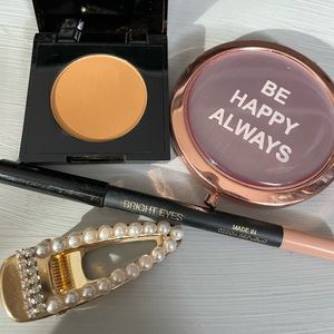 Makeup, hair clip and compact mirror bundle